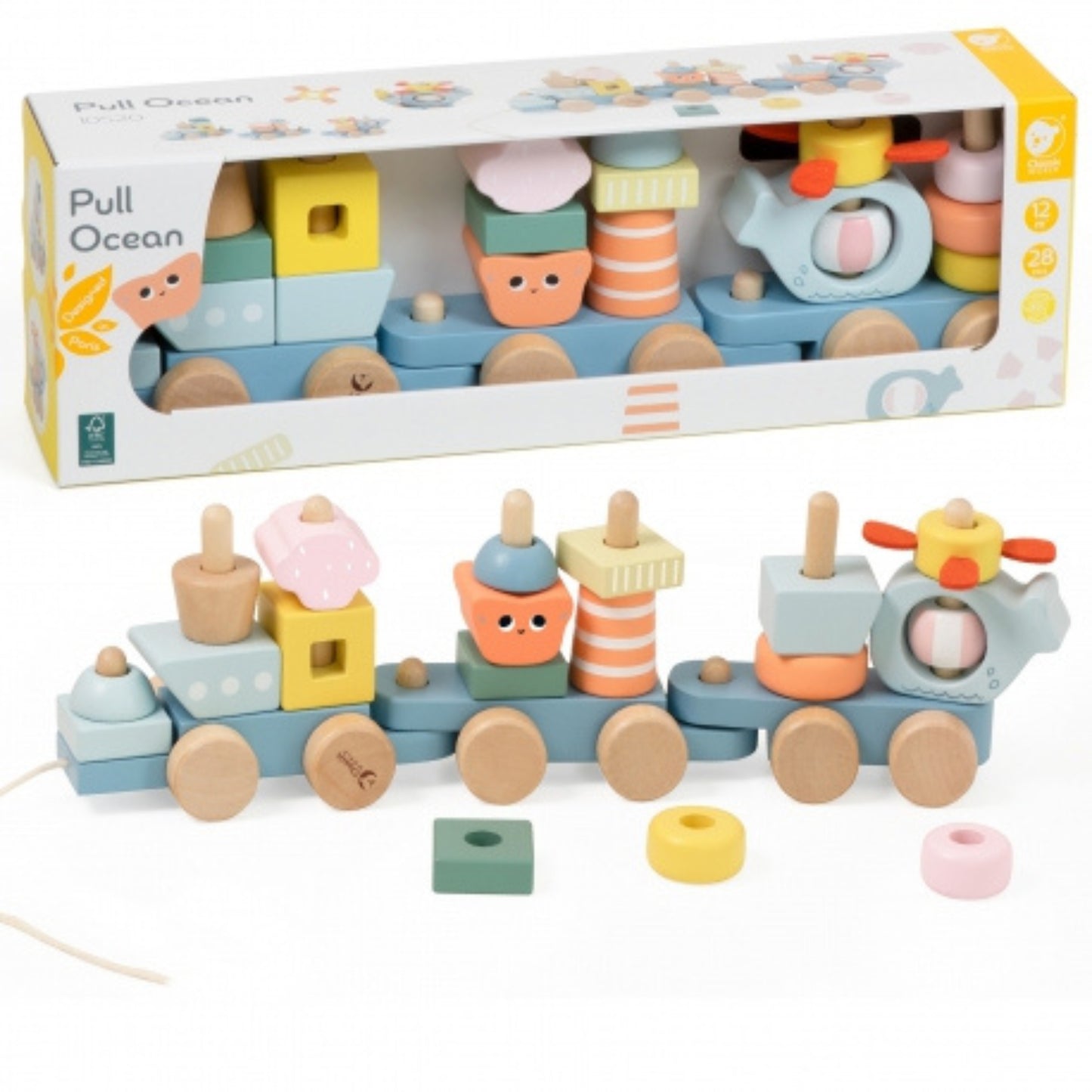 Classic World Montessori Ocean Train Holzpuzzle
