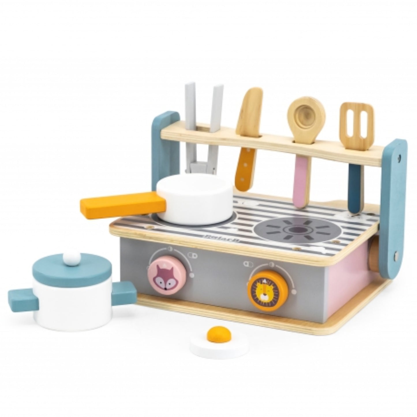 VIGA Montessori Holz-Küche & Grill – 2-in-1 Spielküche