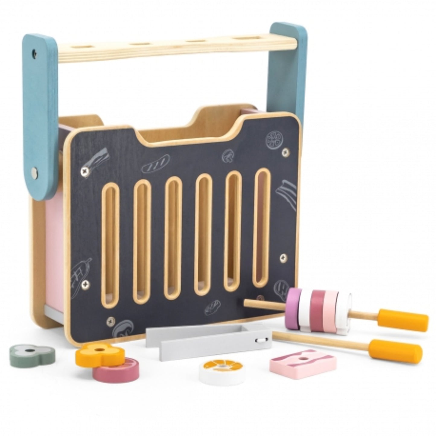 VIGA Montessori Holz-Küche & Grill – 2-in-1 Spielküche