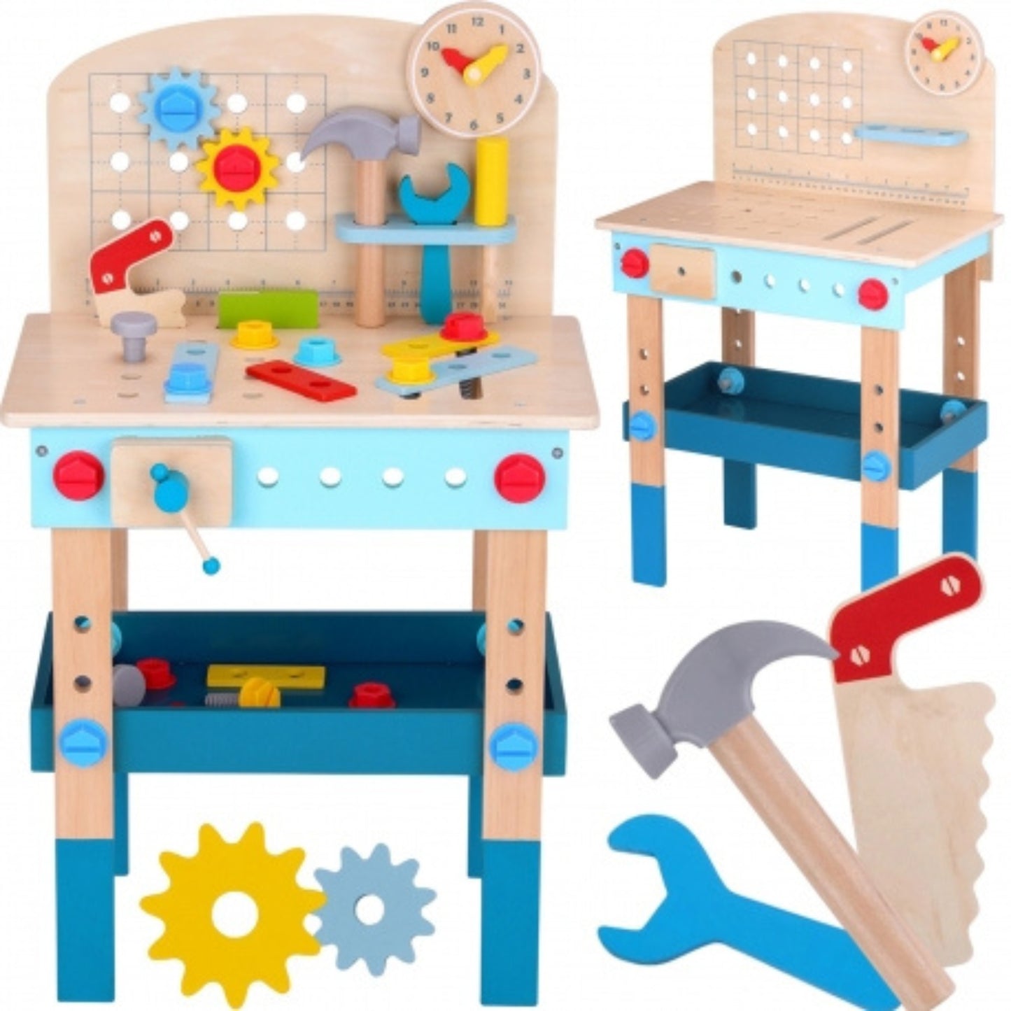 Montessori Lernspielzeug – Ökologischer Werkzeugtisch aus Holz für kleine Handwerker