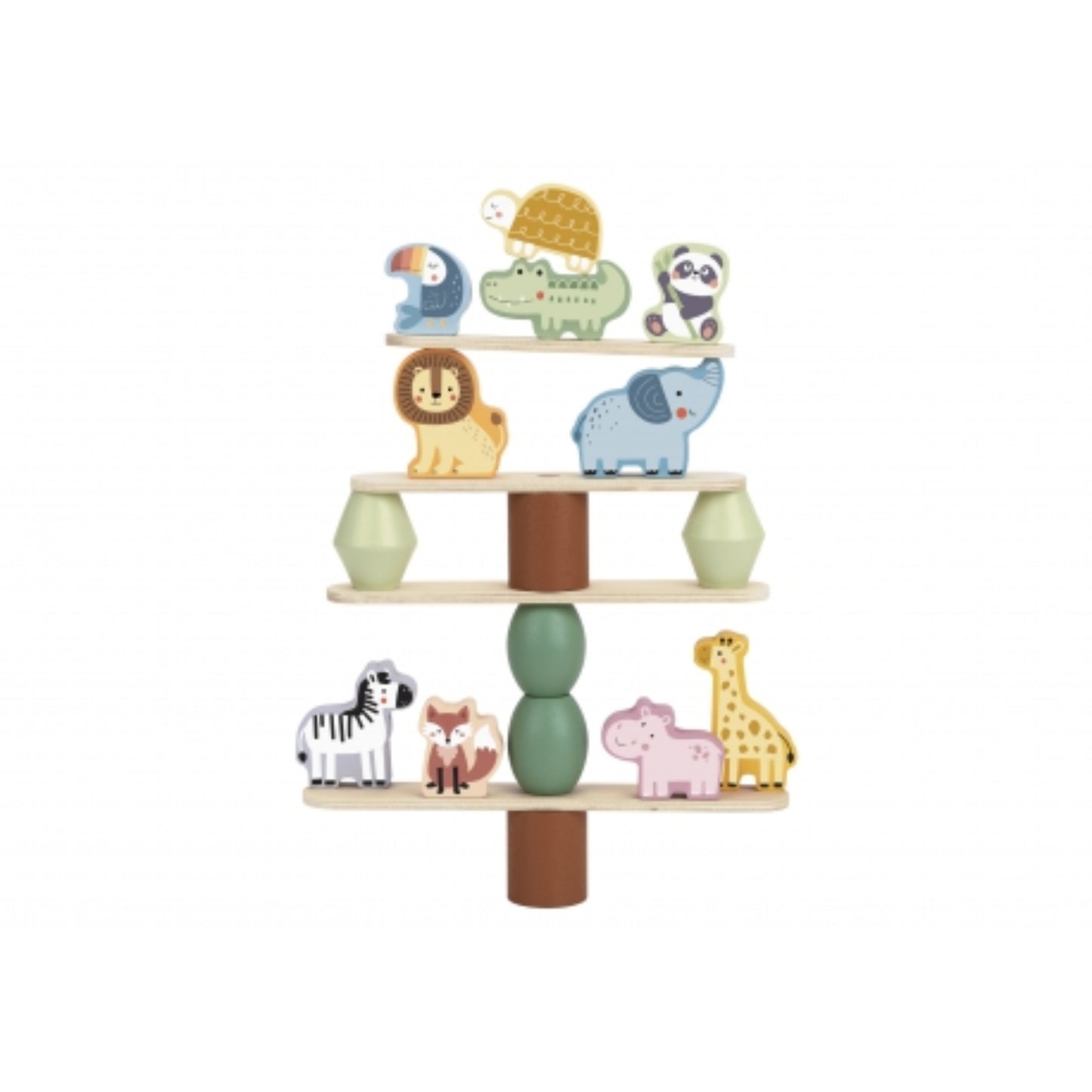 Woopie Green - Balancierende Holztiere – Montessori Gleichgewichtsspiel