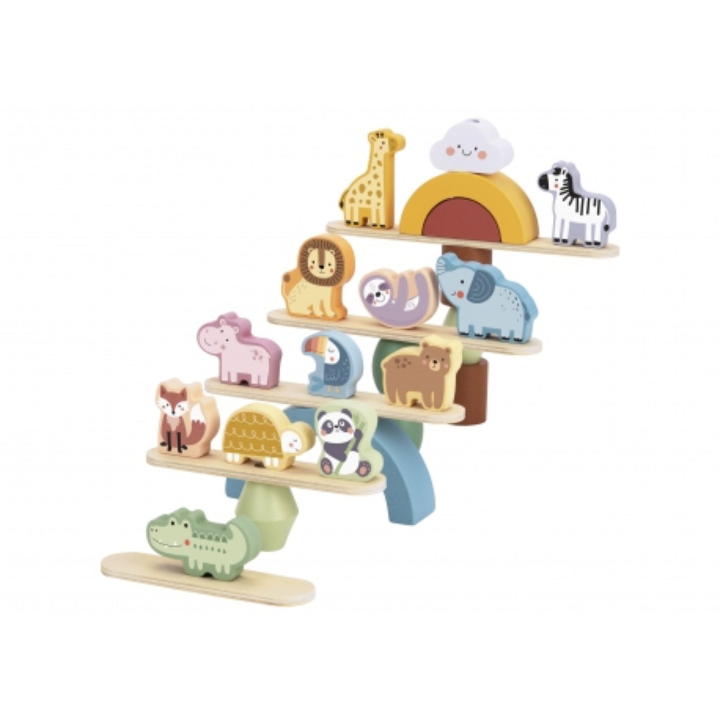 Woopie Green - Balancierende Holztiere – Montessori Gleichgewichtsspiel