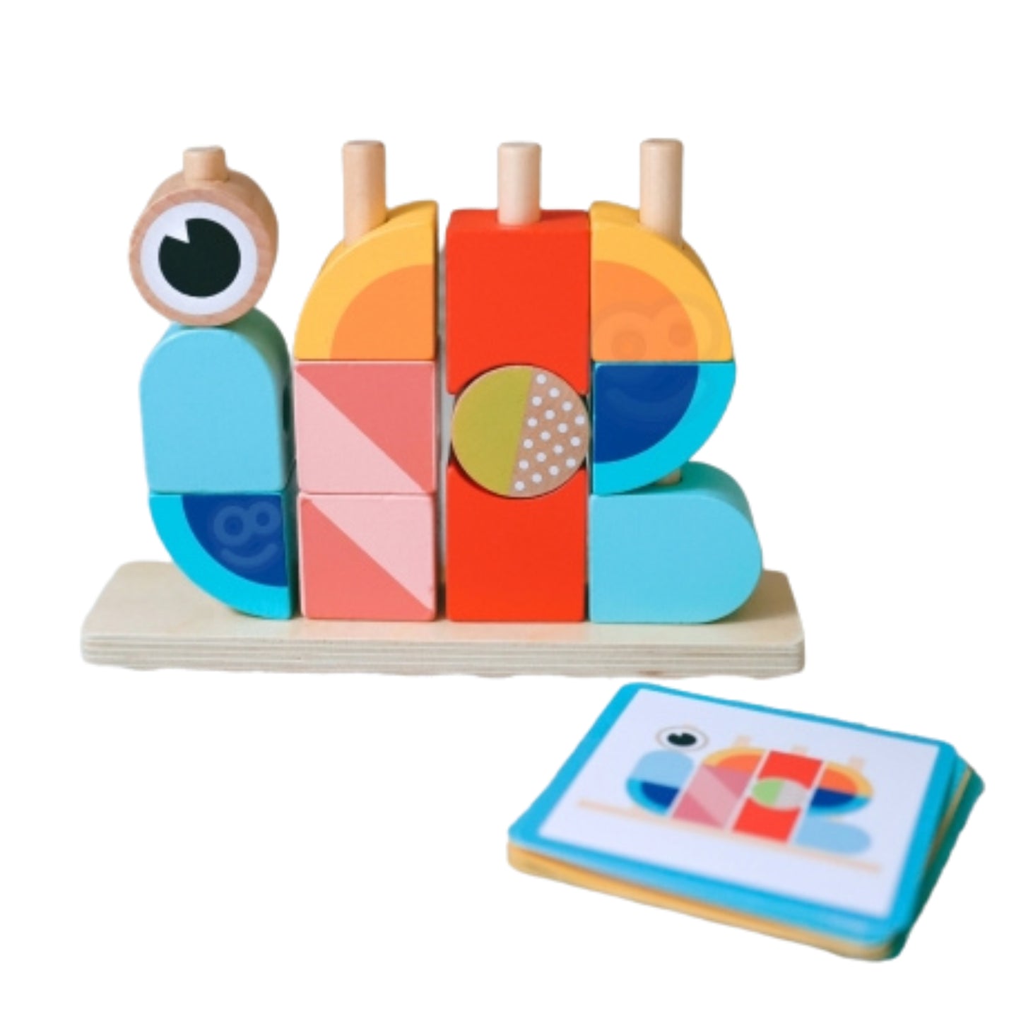 Tooky Toy Holz-Krabben-Stapelspiel – Montessori Stapelblöcke