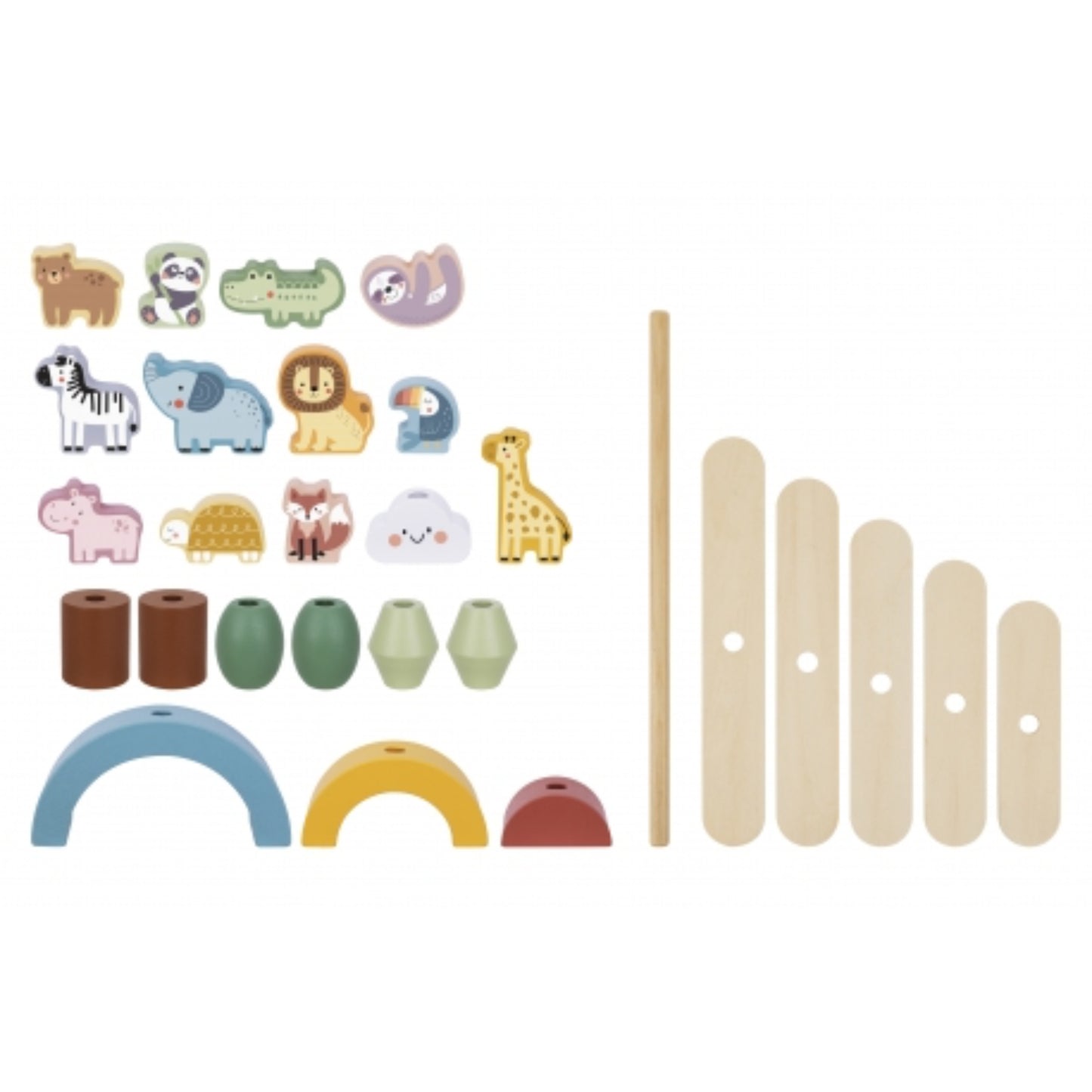 Woopie Green - Balancierende Holztiere – Montessori Gleichgewichtsspiel