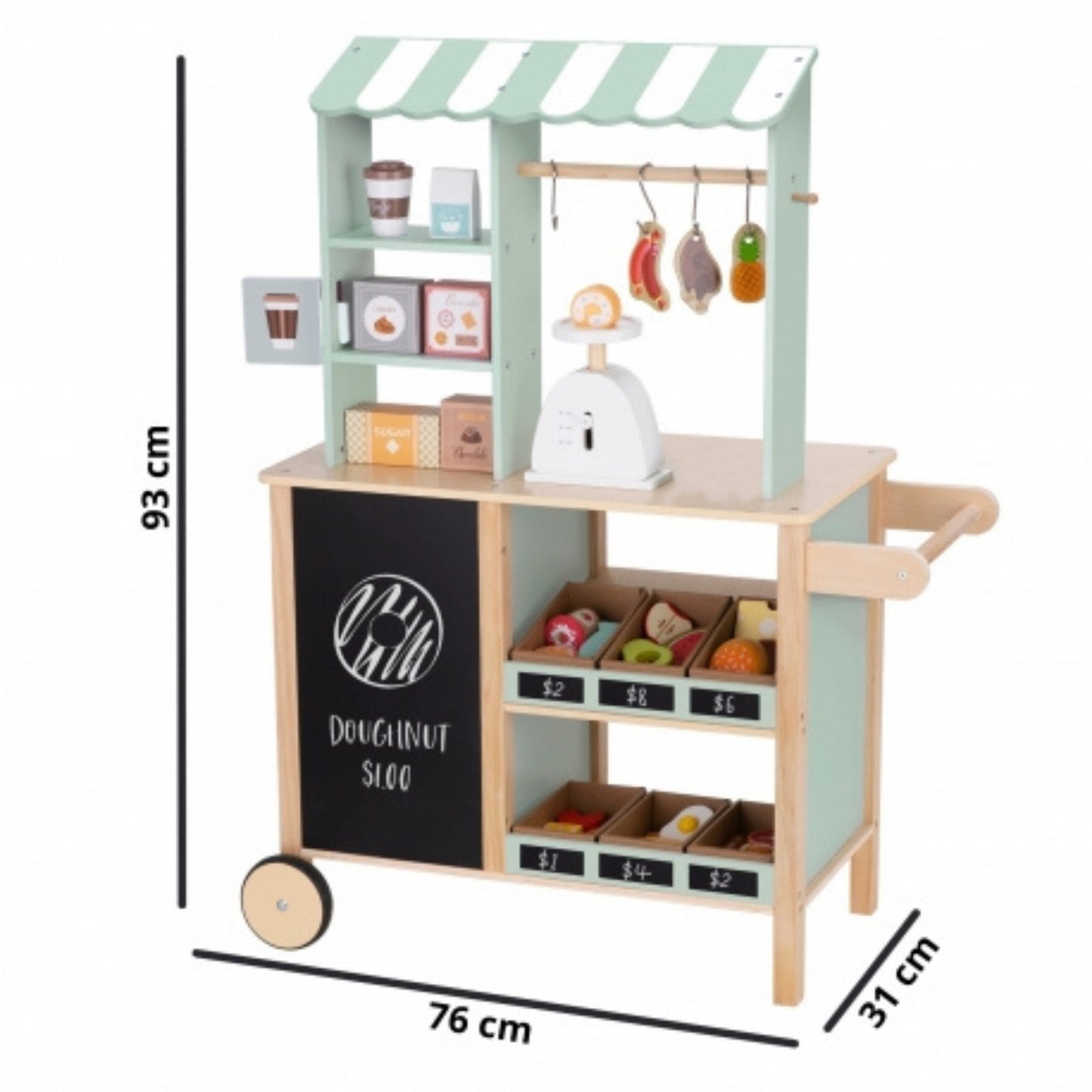 WOOPIE GREEN großen multifunktionalen Holzspielzeug-Imbissstand