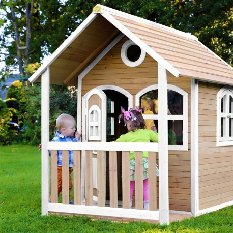 Nachhaltiges Montessori-Spielzeug für die frühkindliche Förderung – Holz-Spielhaus mit Fenster