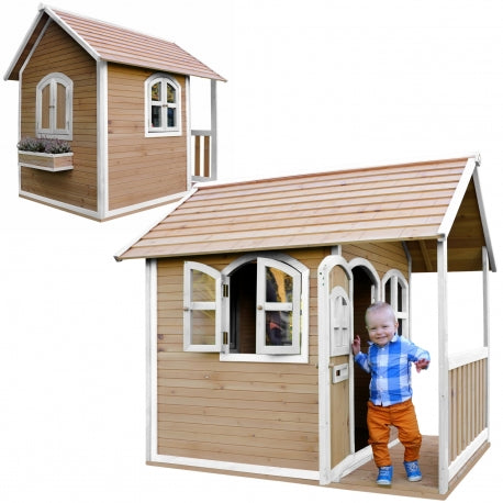 Nachhaltiges Montessori-Spielzeug für die frühkindliche Förderung – Holz-Spielhaus mit Fenster