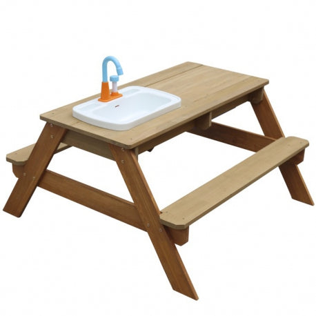 Multifunktionaler Holz-Picknicktisch "Emily" mit Waschbecken und Wasser-/Sandbehälter