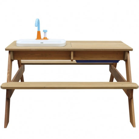 Multifunktionaler Holz-Picknicktisch "Emily" mit Waschbecken und Wasser-/Sandbehälter