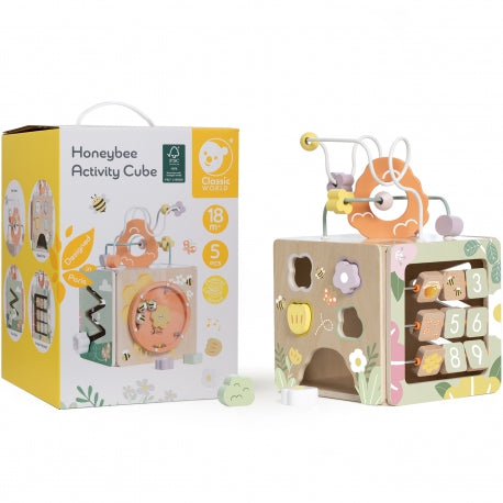 Classic World 5-in-1 Aktivitätswürfel mit geometrischen Formen – Für Kinder ab 18 Monaten