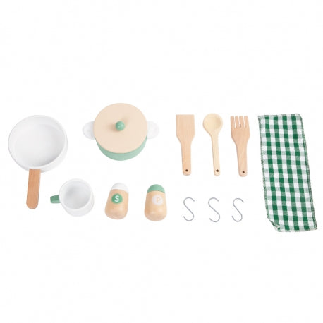 Classic World Große Holzküche im Vintage-Stil für Kinder + Zubehör