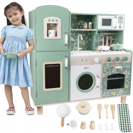 Classic World Große Holzküche im Vintage-Stil für Kinder + Zubehör