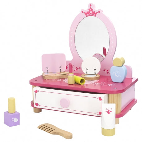 VIGA Holz Schminktisch Set mit Spiegel und Zubehör