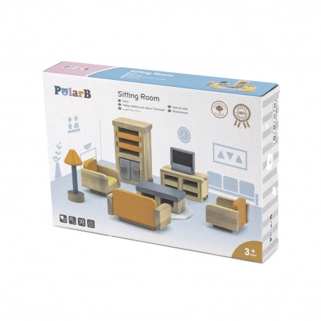 VIGA PolarB Holzspielzeug – Wohnzimmer Möbel Set (Puppenhaus)