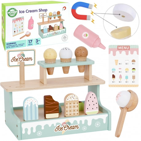 Holz-Eiscreme Set mit Eistheke – Kreatives Spielzeug für Kinder