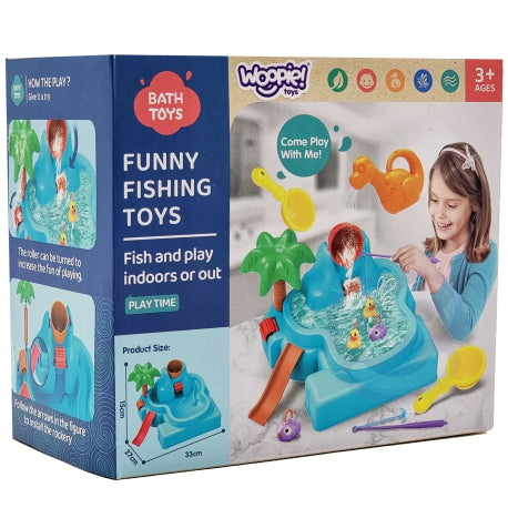 WOOPIE 2in1 Angelspiel mit Wasserfall – Sensorisches Lernspielzeug für Kleinkinder