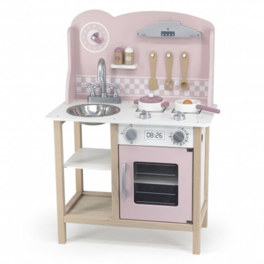 VIGA PolarB Holzspielküche – Silber & Rosa