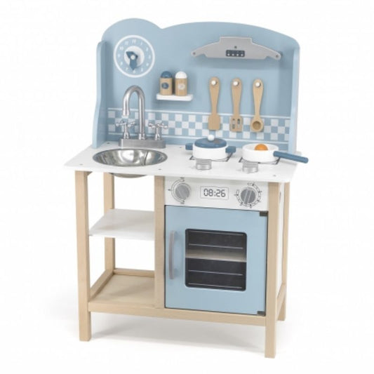 VIGA PolarB Holzspielküche – Silber & Blau