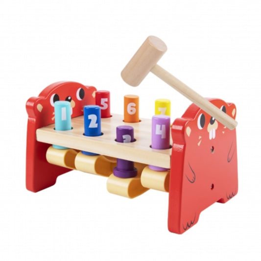 Tooky Toy Farbige Holz-Hammerbank – Spielspaß für kleine Entdecker