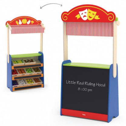 VIGA 2in1 Theater und Lebensmittelgeschäft – Multifunktionales Spielset