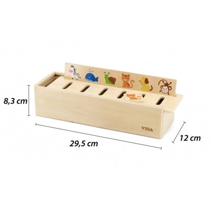 VIGA Holz-Montessori Sortierspiel – Tiere, Obst, Gemüse und Formen