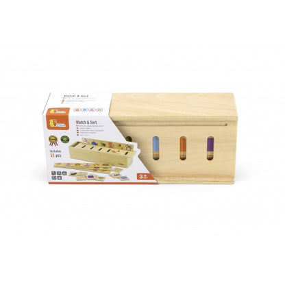 VIGA Holz-Montessori Sortierspiel – Tiere, Obst, Gemüse und Formen