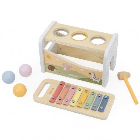 Montessori Holzspielzeug Set: Xylophon und Hammerbank 2-in-1 für Kleinkinder