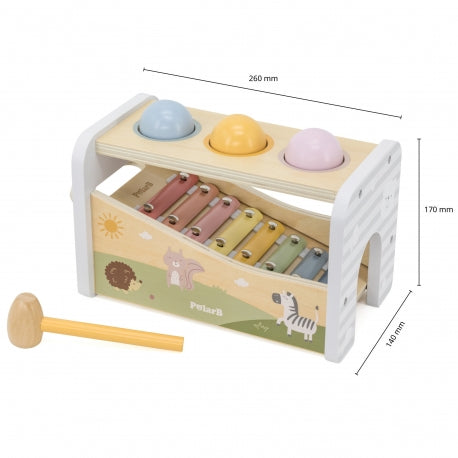 Montessori Holzspielzeug Set: Xylophon und Hammerbank 2-in-1 für Kleinkinder