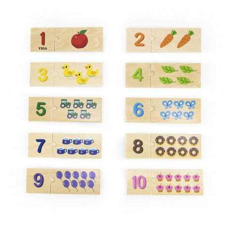 Montessori Zahlen-Puzzle aus Holz – Lernspielzeug für Kleinkinder