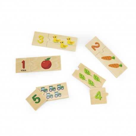 Montessori Zahlen-Puzzle aus Holz – Lernspielzeug für Kleinkinder
