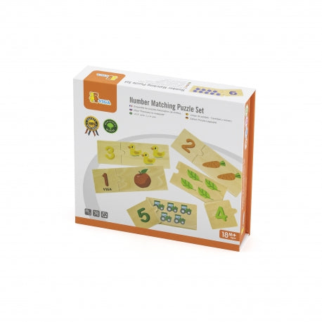 Montessori Zahlen-Puzzle aus Holz – Lernspielzeug für Kleinkinder