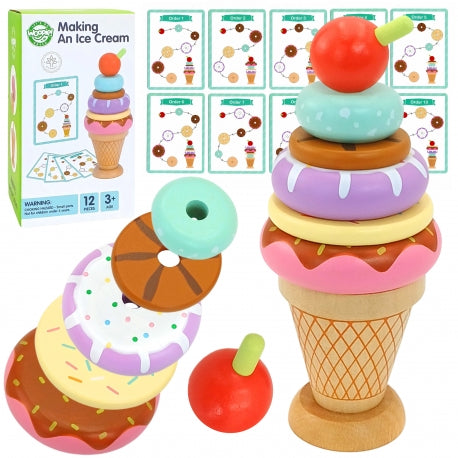 Montessori Eisspielzeug aus Holz – 12-teiliges Lernspielset für Kinder