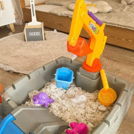 WOOPIE Tragbare Sandburg mit Baggerarm -Spielzeug für Kinder ab 3 Jahren