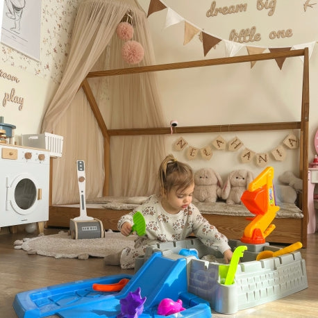 WOOPIE Tragbare Sandburg mit Baggerarm -Spielzeug für Kinder ab 3 Jahren