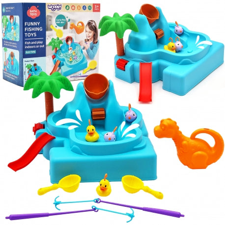 WOOPIE 2in1 Angelspiel mit Wasserfall – Sensorisches Lernspielzeug für Kleinkinder
