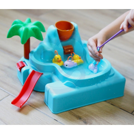 WOOPIE 2in1 Angelspiel mit Wasserfall – Sensorisches Lernspielzeug für Kleinkinder