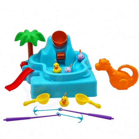 WOOPIE 2in1 Angelspiel mit Wasserfall – Sensorisches Lernspielzeug für Kleinkinder