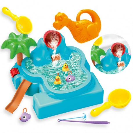 WOOPIE 2in1 Angelspiel mit Wasserfall – Sensorisches Lernspielzeug für Kleinkinder